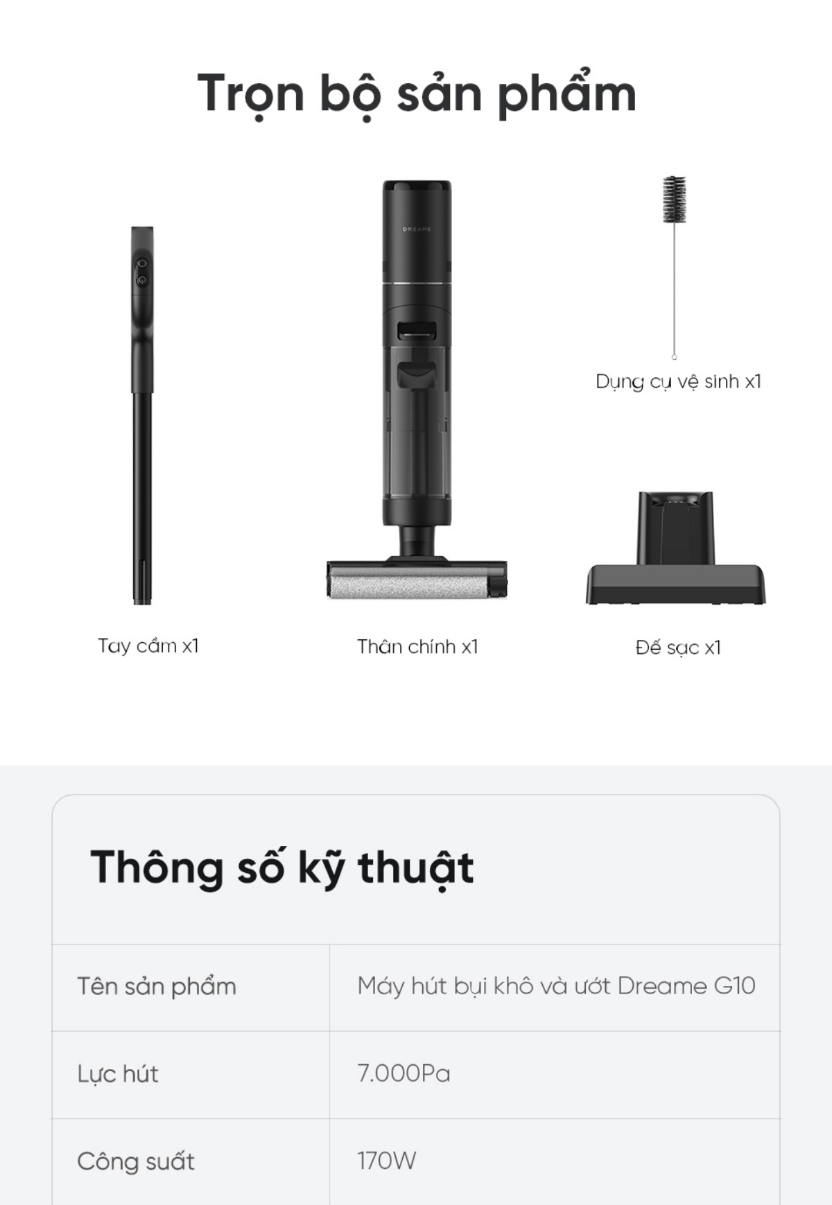 Dreame G10 gập nghiêng 180°