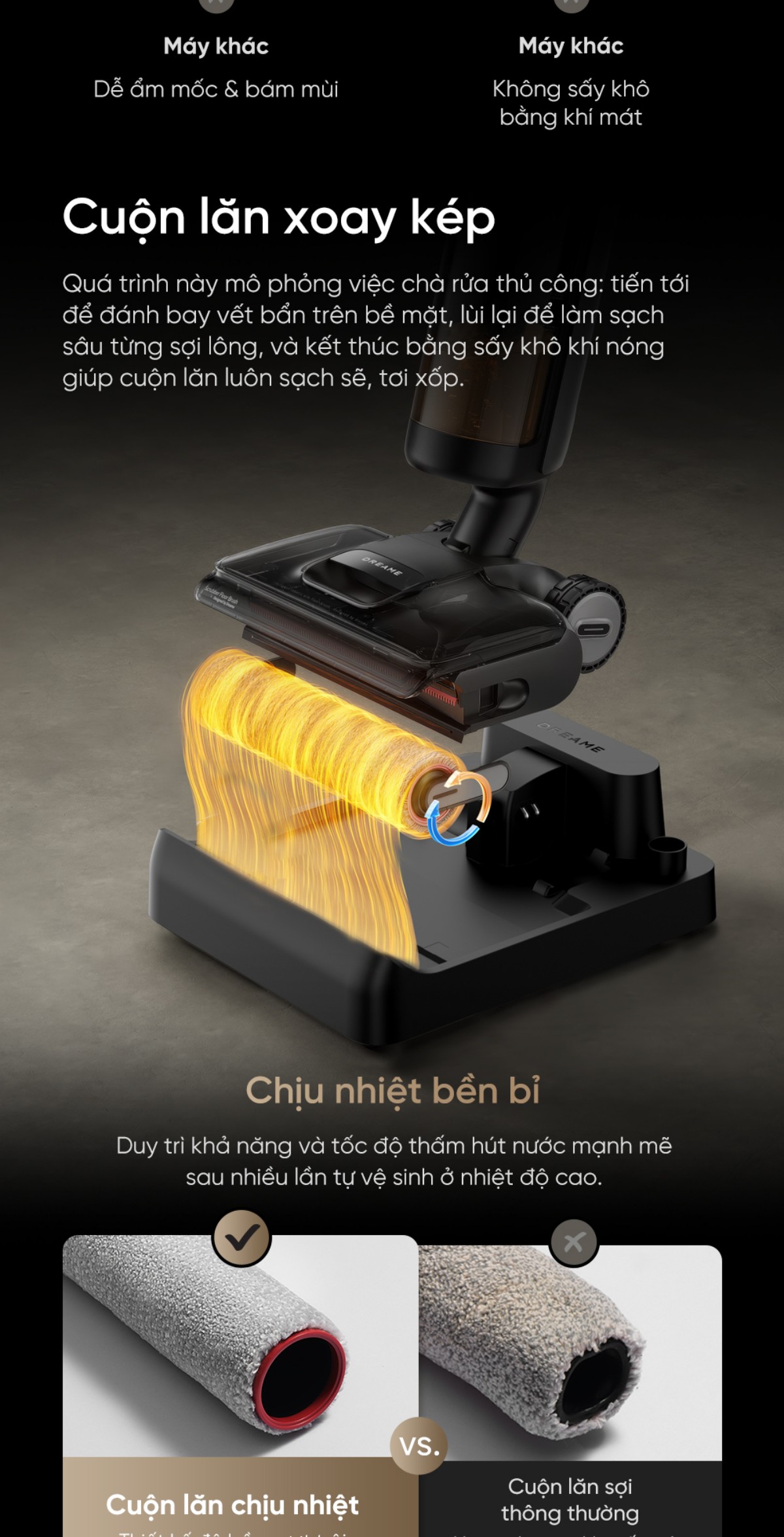 Dreame H12 Flexreach gập nghiêng 180°