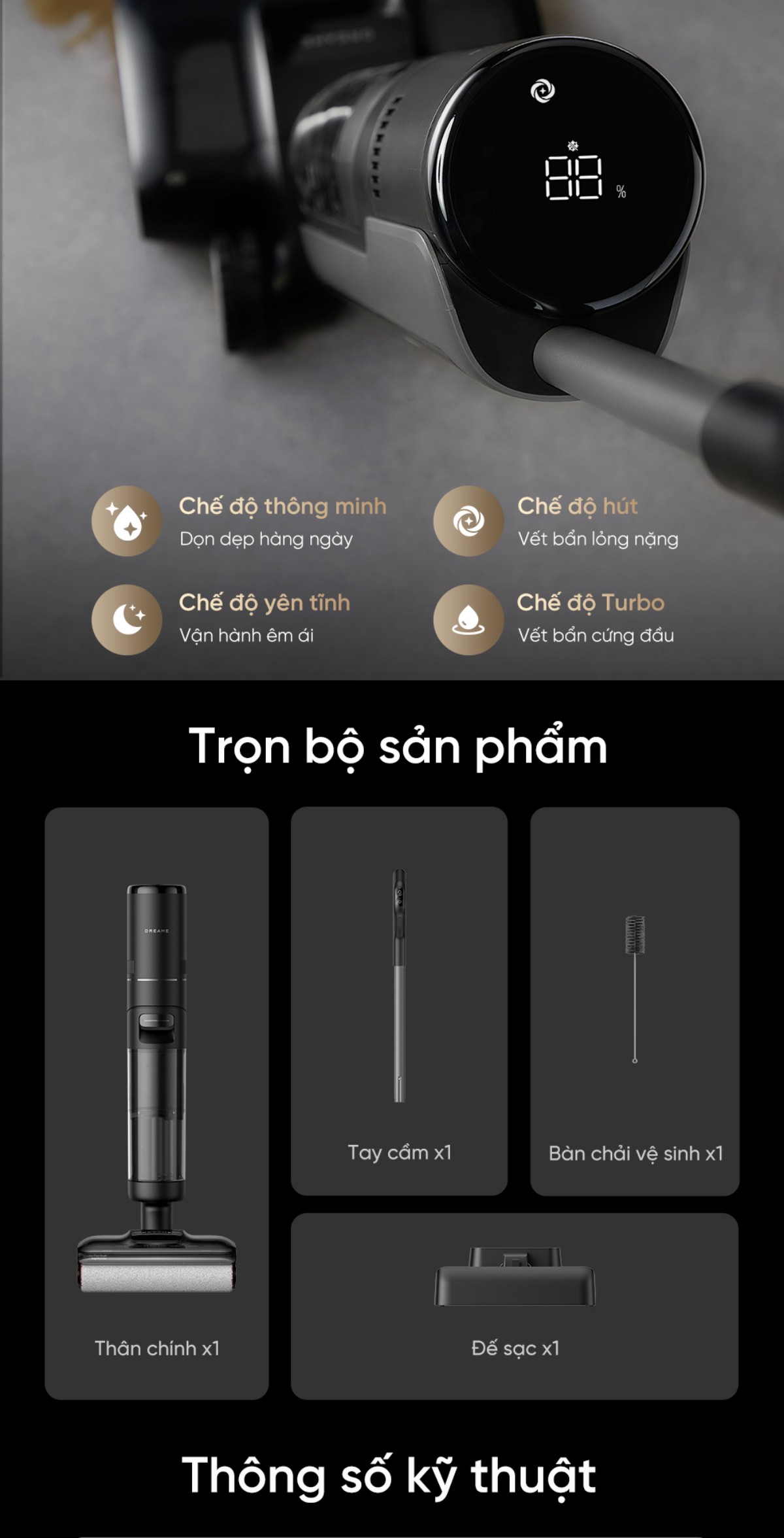 Dreame H12 Flexreach gập nghiêng 180°