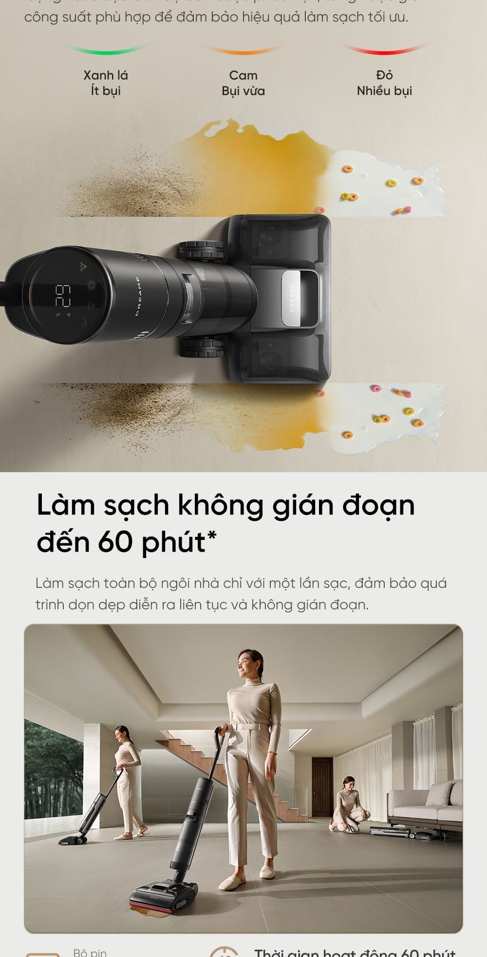 Dreame H15 Pro gập nghiêng 180°