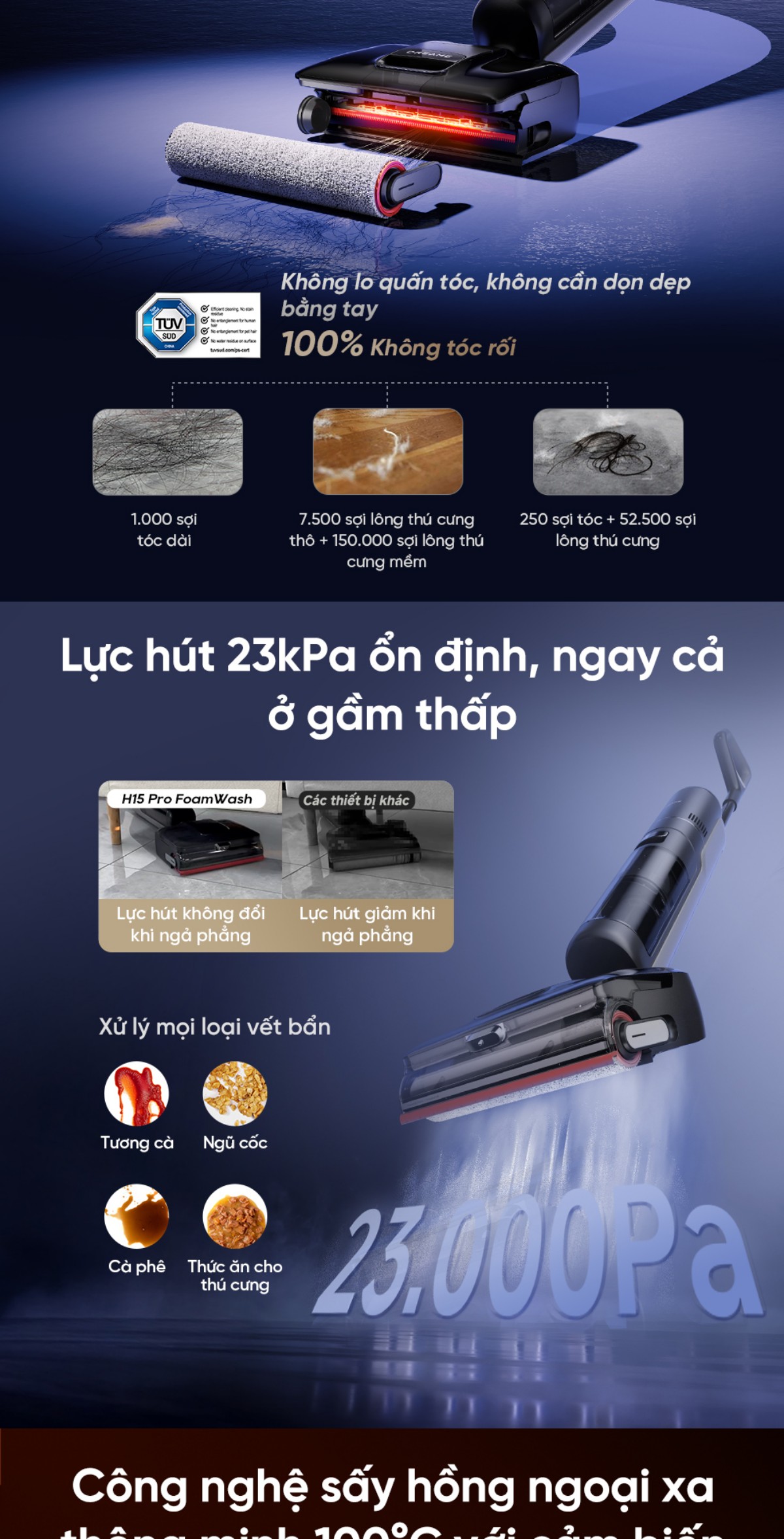 Dreame H15 Pro Foamwash gập nghiêng 180°