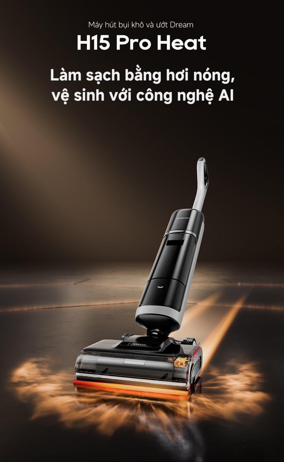 Dreame H15 Pro Heat gập nghiêng 180°