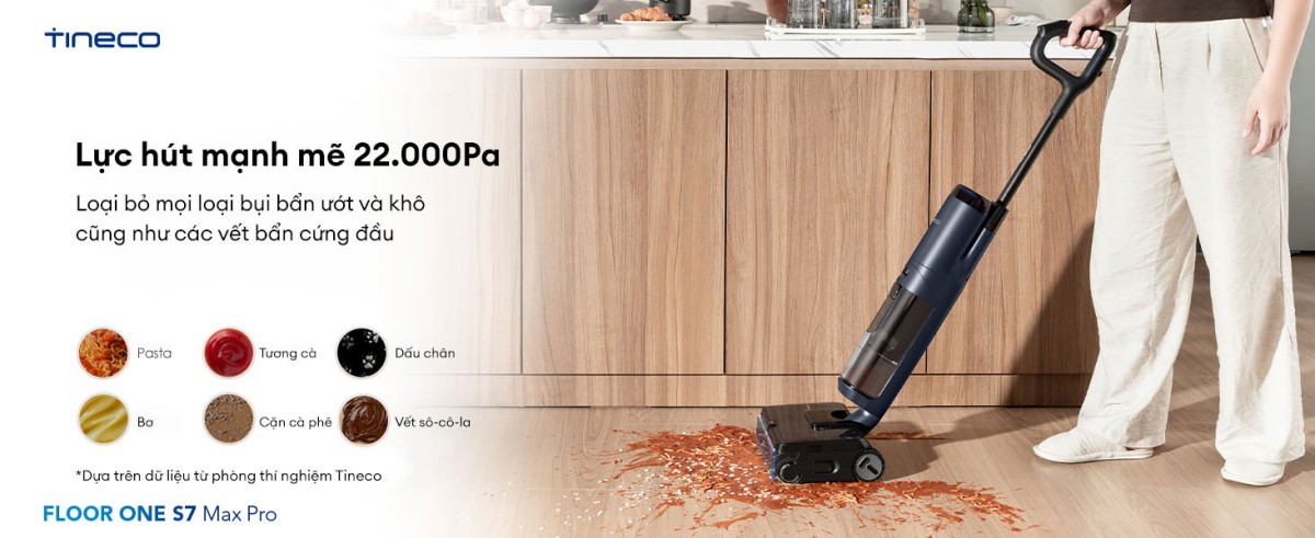 Tineco S7 Max Pro gập nghiêng 180°