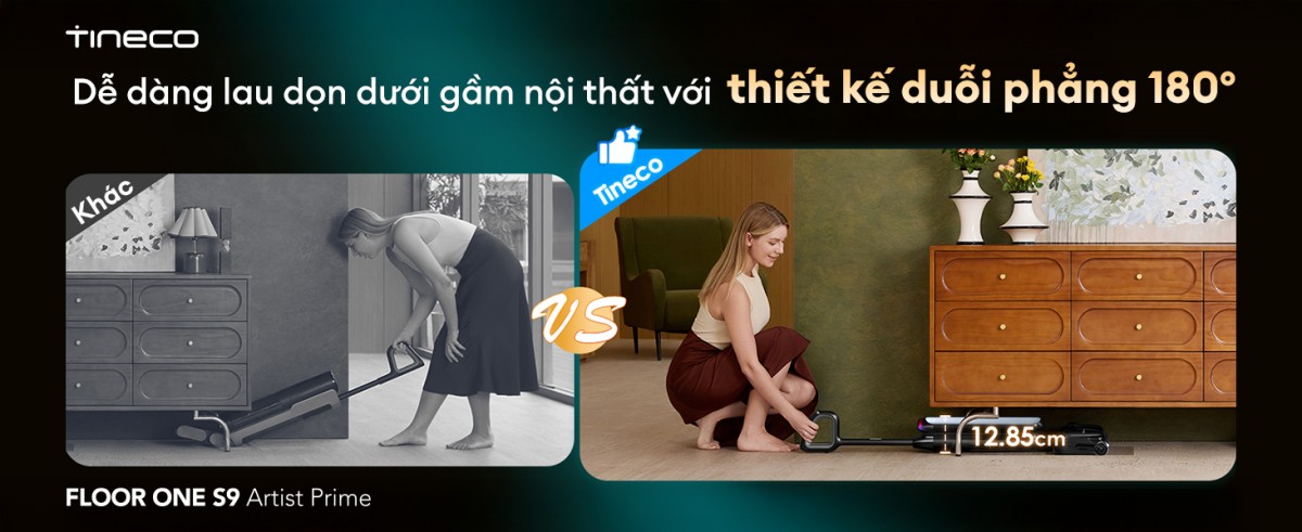Tineco S9 Artist Prime gập nghiêng 180°