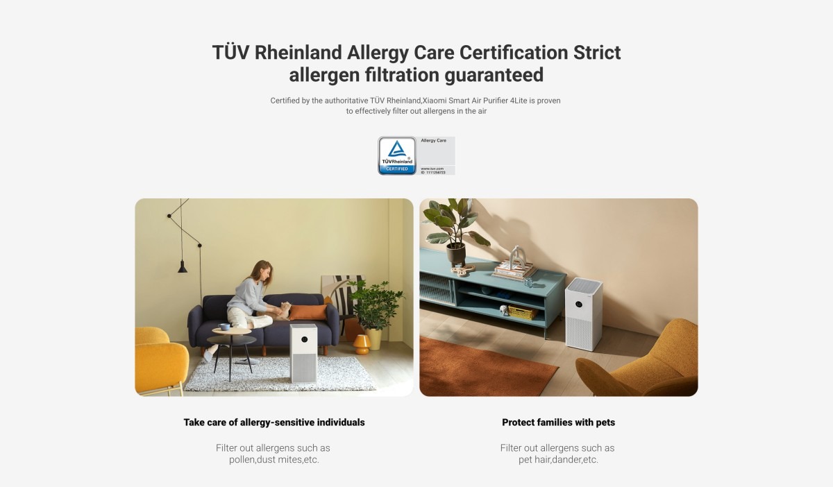 Xiaomi Smart Air Purifier 4 Lite máy lọc không khí diện tích 40 m²